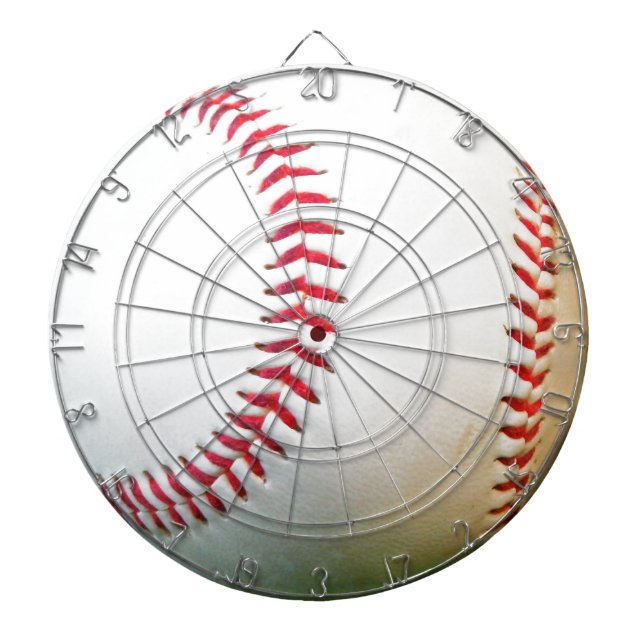White Baseball with Red Stitching Dart Board (Front)