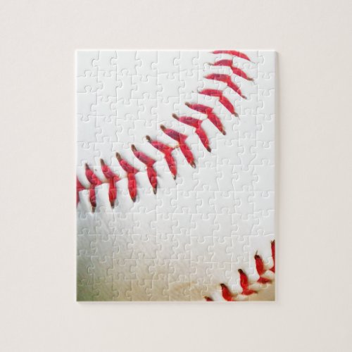 White Baseball with Red Stitching Jigsaw Puzzle