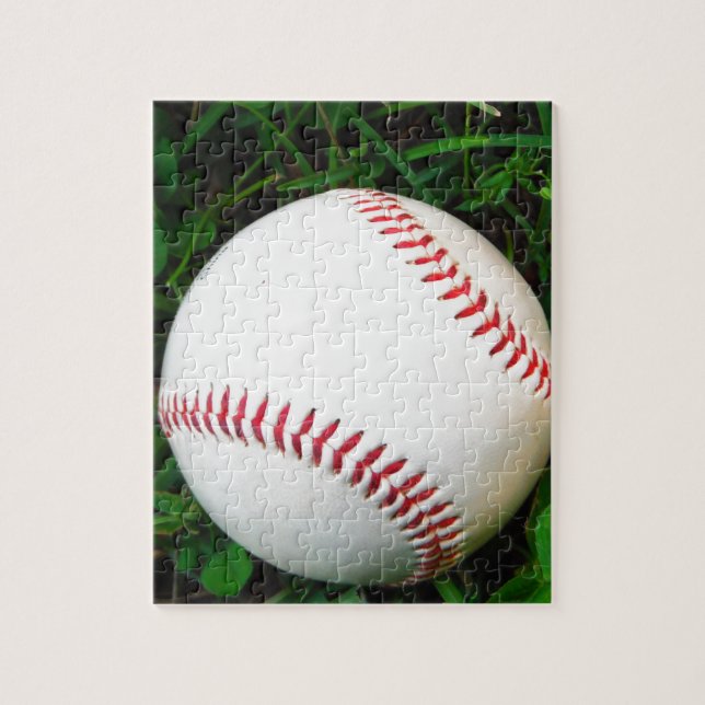 White Baseball with Red Stitching Jigsaw Puzzle (Vertical)