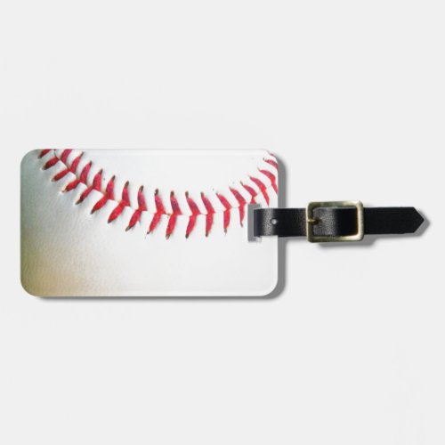 White Baseball with Red Stitching Luggage Tag