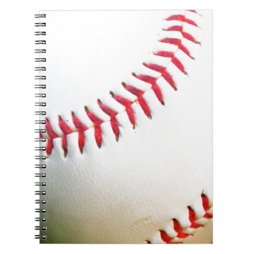 White Baseball with Red Stitching Notebook