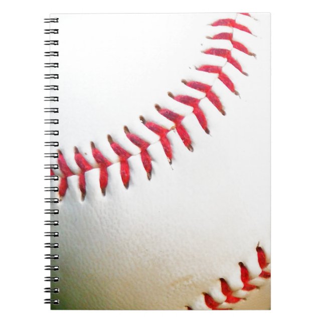 White Baseball with Red Stitching Notebook (Front)