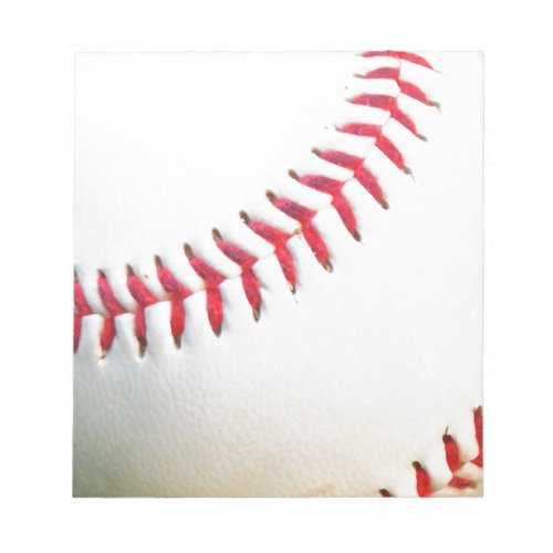 White Baseball with Red Stitching Notepad