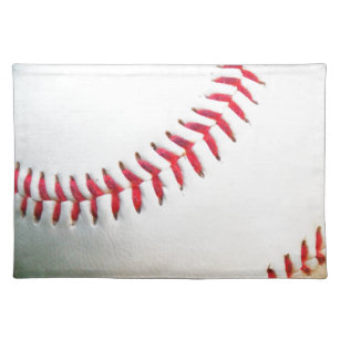 White Baseball with Red Stitching Placemat
