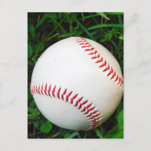 White Baseball with Red Stitching Postcard