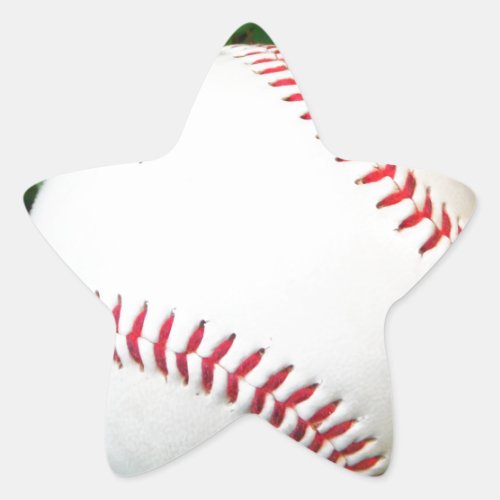 White Baseball with Red Stitching Star Sticker