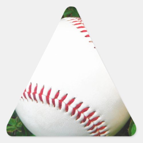 White Baseball with Red Stitching Triangle Sticker