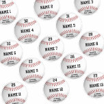 white baseballs set 13 personalized player names sticker