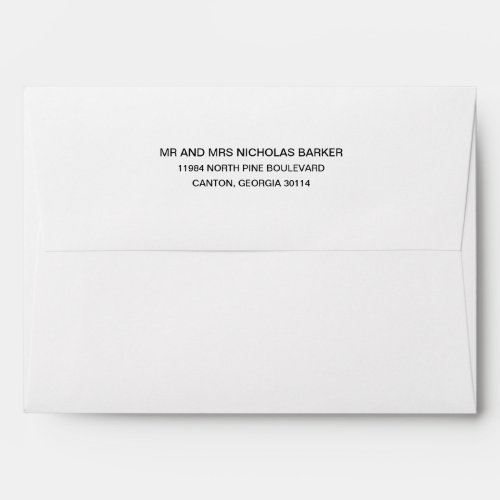 White Basic Classic Return Address Back Flap Envelope