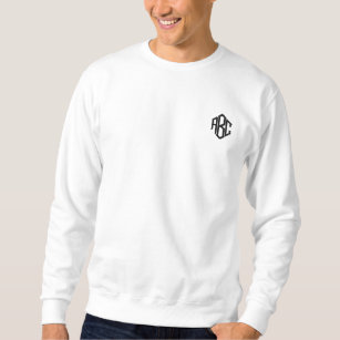White Basic Sweatshirt Embroidered Monogram