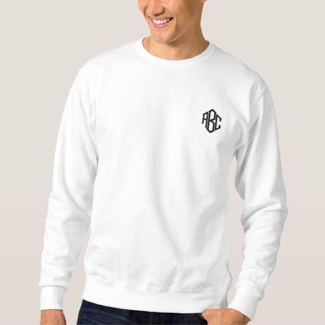 White Basic Sweatshirt Embroidered Monogram (Front)