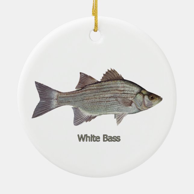 White Bass Ceramic Ornament (Back)