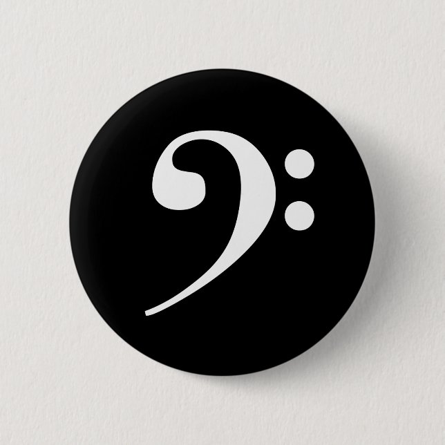 White Bass Clef Button (Front)