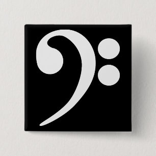 White Bass Clef Button