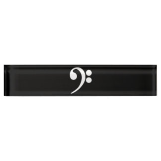White Bass Clef Desk Name Plate