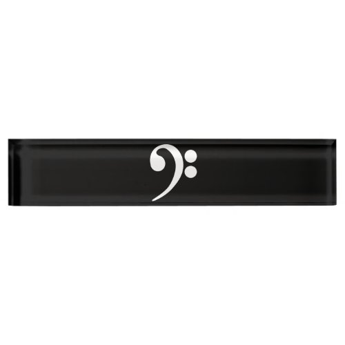 White Bass Clef Desk Name Plate