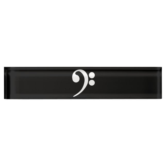 White Bass Clef Desk Name Plate (Front)