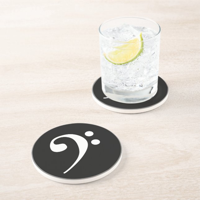 White Bass Clef Drink Coaster (Side)