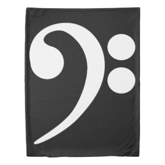 White Bass Clef Duvet Cover