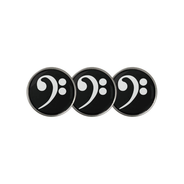 White Bass Clef Golf Ball Marker (3 Up)