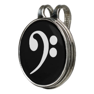 White Bass Clef Golf Hat Clip