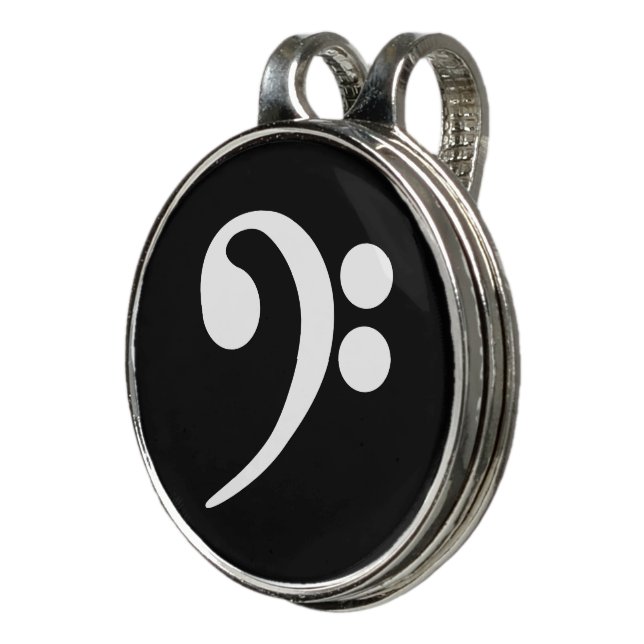 White Bass Clef Golf Hat Clip (3/4)