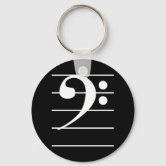 Bridge keychain with cut-out alto clef