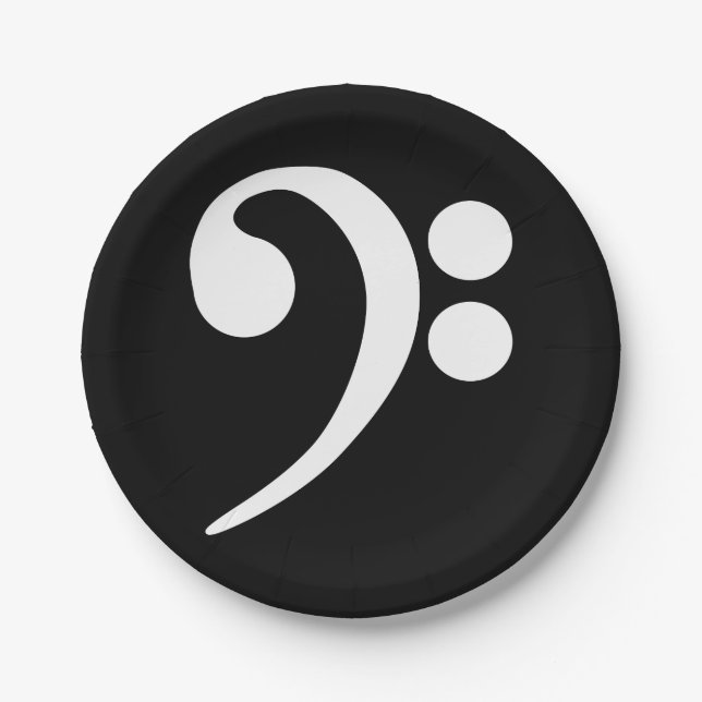 White Bass Clef Paper Plates (Front)