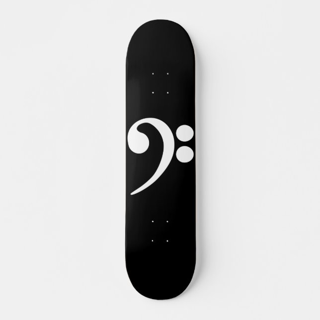 White Bass Clef Skateboard (Front)