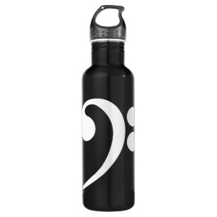 White Bass Clef Stainless Steel Water Bottle