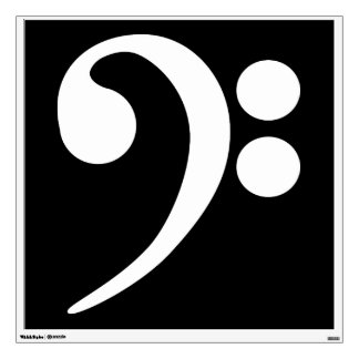 White Bass Clef Wall Decal