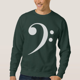 White Bass F Clef Music Symbol Music Lover Sweatshirt