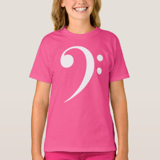 White Bass F Clef Music Symbol Music Lover T-Shirt