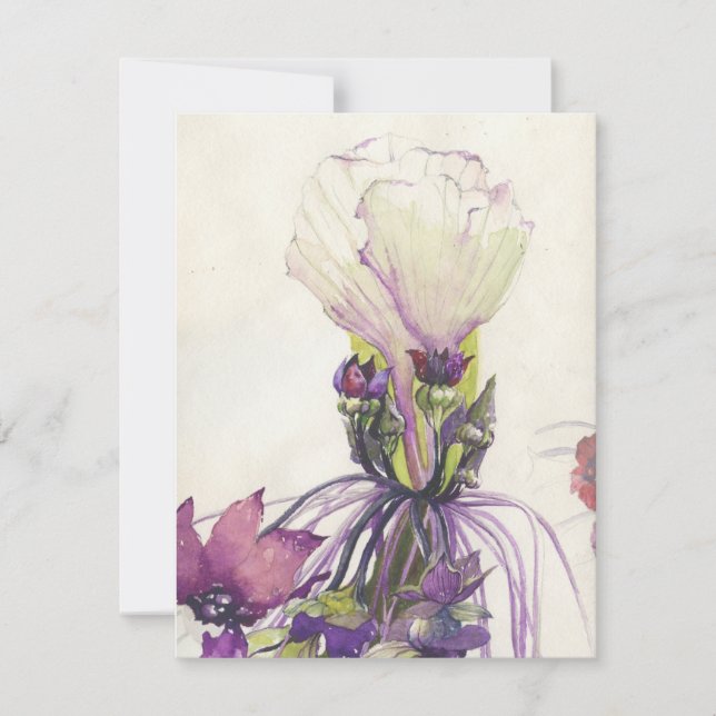 White Bat Flower - Blank Card V1 (Front)