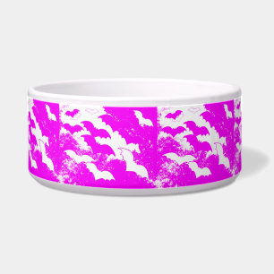 White Bats In Flight Pink Bowl