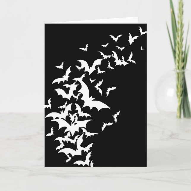 White Bats on Black Card (Front)