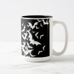 White Bats On Black Two-tone Coffee Mug at Zazzle