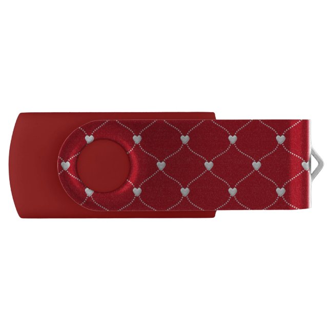 white bauble hearts - USB flashdrive USB Flash Drive (Front)