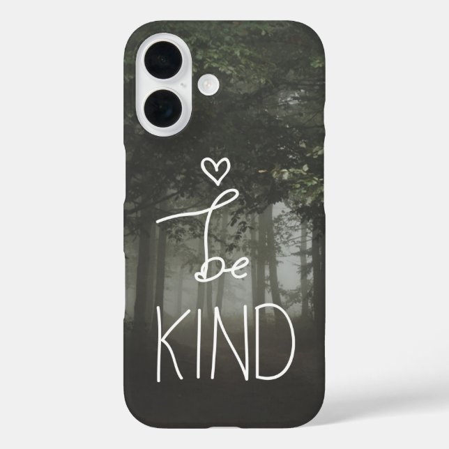 White Be Kind Quote Cute Heart Typography Girly Case-Mate iPhone Case (Back)