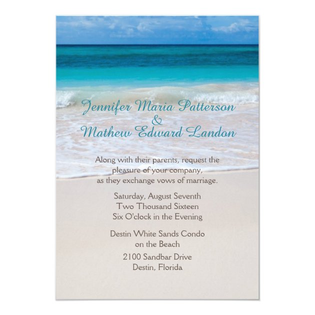 White Beach Custom Wedding Invitation
