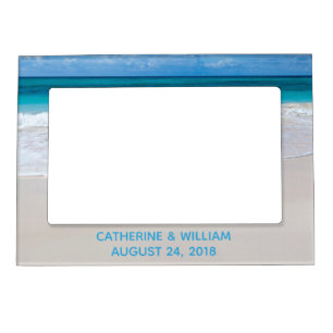 White Beach Custom Wedding Photo Magnetic Frame