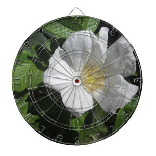 White Beach Plum Rose Dartboard With Darts