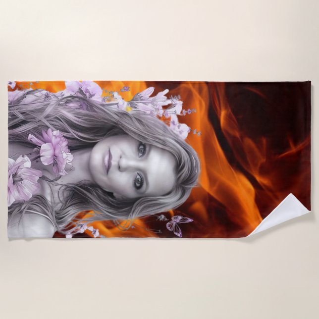 White Beach Towel (Front)