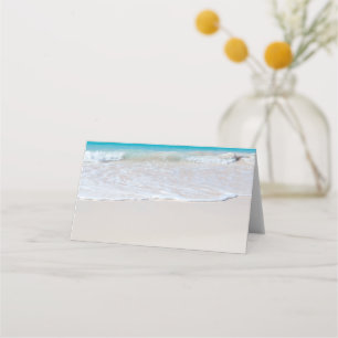 White Beach Wedding Folded Place Card