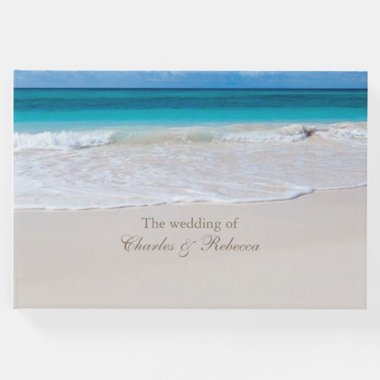 White Beach Wedding Guest Book Zazzle Com