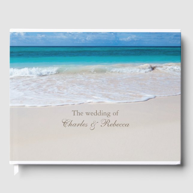 White Beach Wedding Guest Book (Front)