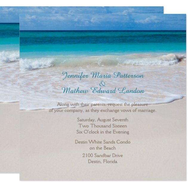 White Beach Wedding Invitation