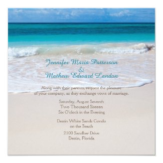 White Beach Wedding Invitation