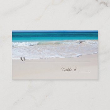 White Beach Wedding Reception Place Card by Myweddingday at Zazzle