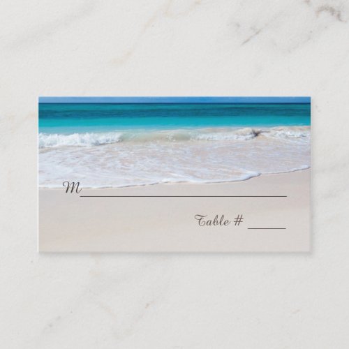 White Beach Wedding Reception Place Card